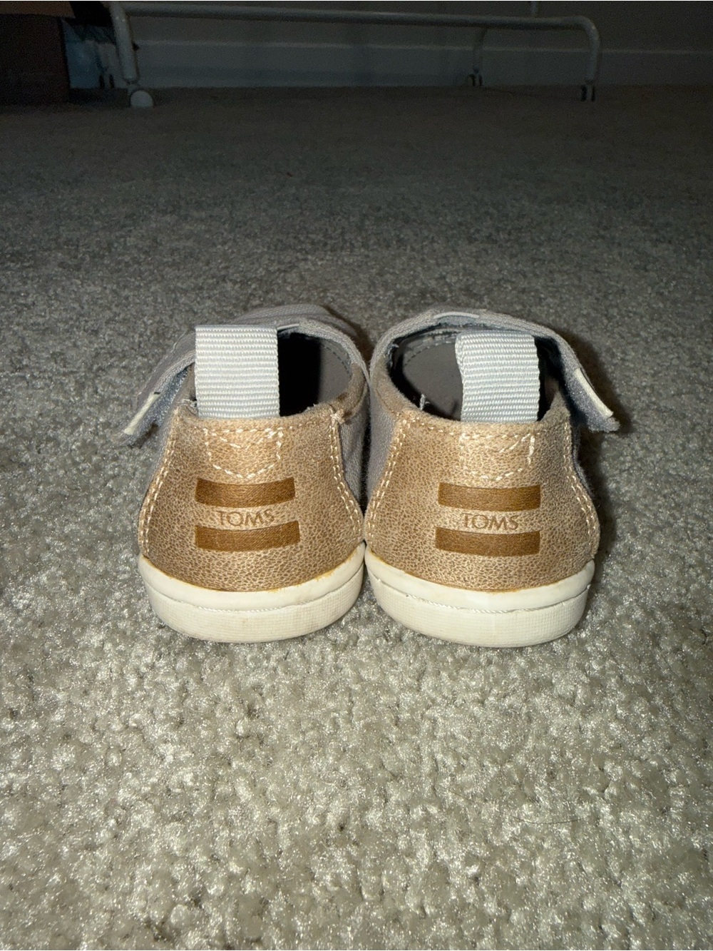 TOMS Kids Light Beige Canvas Slip-On Sneakers - Picture 3 of 5